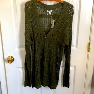 Large open weave cardigan NWT